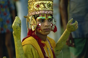 Costumes Prints: Actor in the Ramlilla, the stage play of the Hindu epic the Ramayana, Varanasi