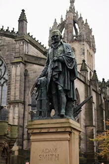 Images Dated 8th October 2010: Adam Smith statue, St. Giles Cathedral, Edinburgh, Lothian, Scotland, United Kingdom