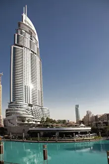 The Address Hotel in the downtown Dubai area overlooks the famous dancing fountains, Dubai, United Arab Emirates