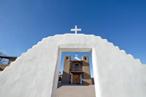 Adobe Prints: Adobe church at Taos Pueblo, UNESCO World Heritage Site, Taos, New Mexico, United