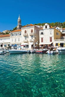 Croatian Prints: Adriatic Sea, Hvar town centre, Hvar Island, Dalmatian Coast, Croatia, Europe