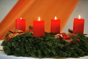 Images Dated 30th December 2007: Advent candles, Geneva, Switzerland, Europe