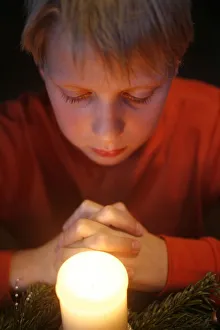 One Boy Only Prints: Advent prayer, St. Gervais, Haute Savoie, France, Europe