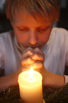One Boy Only Prints: Advent prayer, St. Gervais, Haute Savoie, France, Europe