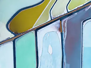 Moab Prints: Aerial abstract view taken by drone of Potash Pond during a summer day