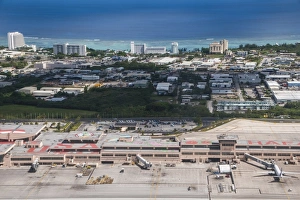 Airport Prints: Aerial of the Airport of Guam, US Territory, Central Pacific, Pacific