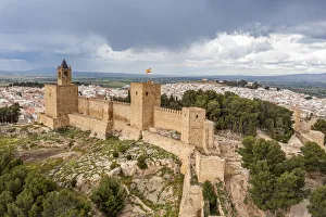 Antequera Prints: Aerial of the Antequera Castle, Antequera, Andalusia, Spain, Europe