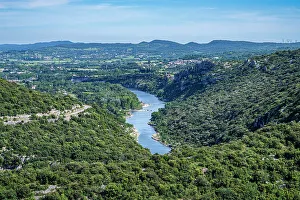 Mountainous Terrain Prints: Aerial of the Ardeche Gorge (Gorges de l'Ardeche)
