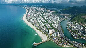 Brazil Prints: Aerial of Barra de Tijuca, Rio de Janeiro, Brazil, South America