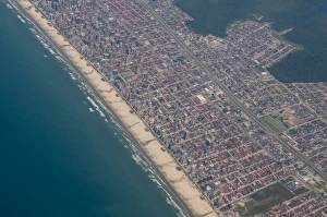 Aerials Prints: Aerial of the beach of Mongagua near Sao Paulo, Brazil, South America