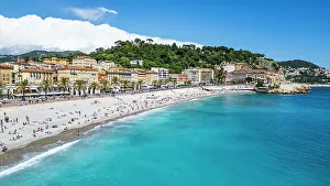 Azure Waters Prints: Aerial of the beachfront and the historic city