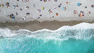 Beachfront Prints: Aerial of the beachfront, Nice, Alpes Maritimes, French Riviera, France, Europe