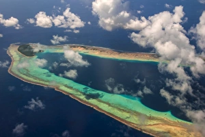 Pohnpei Prints: Aerial of the very beautiful Ant Atoll, Pohnpei, Micronesia, Pacific