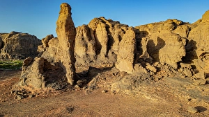 Tibesti Prints: Aerial of beautiful rock formations around Zouar, Tibesti Mountains, Chad