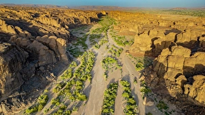 Tibesti Prints: Aerial of beautiful rock formations around Zouar, Tibesti Mountains, Chad