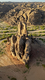 Landform Prints: Aerial of beautiful rock formations around Zouar, Tibesti Mountains, Chad