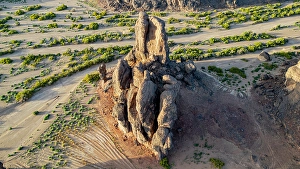 Tibesti Prints: Aerial of beautiful rock formations around Zouar, Tibesti Mountains, Chad