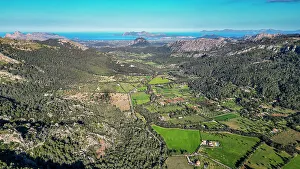 Green Hills Prints: Aerial of the beautiful valley behind Pollenca