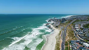 Bloubergstrand Prints: Aerial of Bloubergstrand Beach, Table Bay, Cape Town, South Africa, Africa