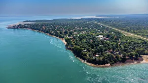 Aerial of Bubaque island, Bijagos archipelago, Guinea Bissau, West Africa, Africa
