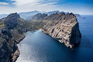 Aerial of the Cap de Formentor, Mallorca, Balearic Islands, Spain, Mediterranean, Europe