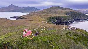 Overhead Prints: Aerial of Cape Horn, southern most point in South America
