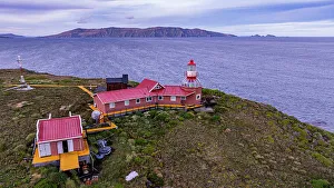 Boat Trip Prints: Aerial of Cape Horn, southern most point in South America