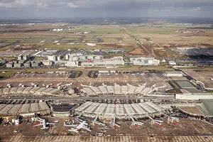 Airport Prints: Aerial of Charles de Gaulle Airport, Paris, France, Europe