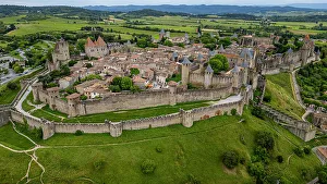 Towers Prints: Aerial of the Cite de Carcassonne citadel