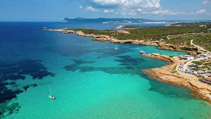 Ibiza Prints: Aerial of Comte beach with its turquoise waters