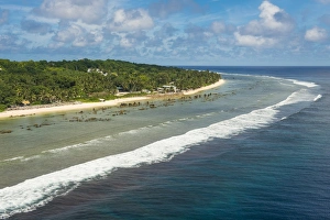 Aerial of the country of Nauru, South Pacific, Pacific