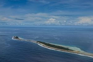 Funafuti Prints: Aerial of the country of Tuvalu, South Pacific