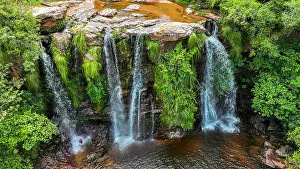 Bolivia Prints: Aerial of the Cuevas Waterfalls, Samaipata, Bolivia, South America