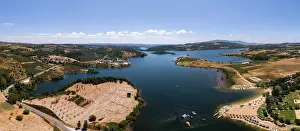 Enjoyment Prints: Aerial drone panoramic view of Azibo Reservoir Protected Landscape (Paisagem Protegida da Albufeira do Azibo)
