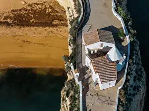 Cliffside Prints: Aerial drone panoramic view of Fort of Nossa Senhora da Rocha (Fort of Our Lady of the Rock) (Castle of Porches)