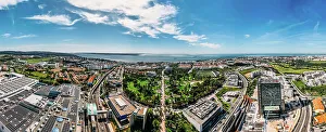 Urban Planning Prints: Aerial drone panoramic view of Parque dos Poetas