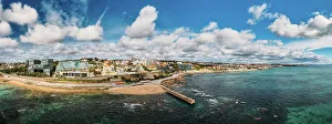 Estoril Prints: Aerial drone panoramic view of promenade in Cascais