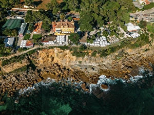 Businesses Prints: Aerial drone view of Casa da Guia, Cascais, Portugal