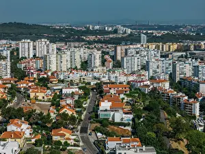 Lisbon Prints: Aerial drone view of outskirts of Lisbon