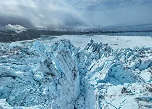 Remote Locations Prints: Aerial of the Eqi glacier, Western Greenland, Denmark, Polar Regions