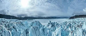 Outdoor Exploration Prints: Aerial of the Eqi glacier, Western Greenland, Denmark, Polar Regions