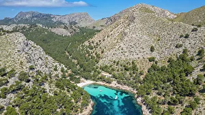 Aerial of the Formentor Peninsula, Mallorca, Balearic islands, Spain, Mediterranean, Europe