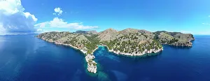 Aerial of the Formentor Peninsula, Mallorca, Balearic islands, Spain, Mediterranean, Europe