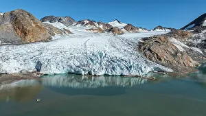 Outdoor Exploration Prints: Aerial of a glacier, Kulusuk, Greenland, Denmark, Polar Regions