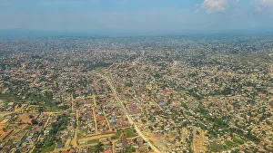 Outdoor Spaces Prints: Aerial of Goma, Democratic Republic of Congo, Africa