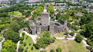Medieval History Prints: Aerial of the Guimaraes Castle