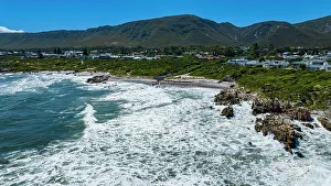 Aerial of Hermanus, Western Cape Province, South Africa, Africa