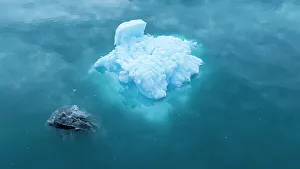 Eco Tourism Prints: Aerial of an iceberg in the Nuuk Icefjord, Western Greenland, Denmark, Polar Regions