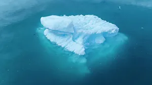 Water Body Prints: Aerial of an iceberg in the Nuuk Icefjord, Western Greenland, Denmark, Polar Regions