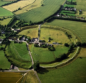 Circles Prints: Aerial image of Avebury, Neolithic Monument